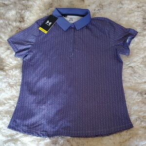 Under Armour Women's Geometric Blue Button Down Shirt